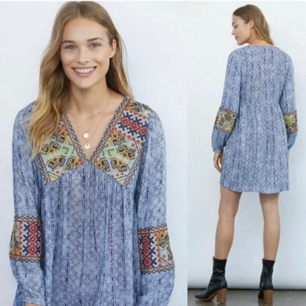 Anthropologie Bhanuni By‎ Jyoti Linne Embroidered Dress Sz S